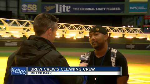 Miller Park busy overnight after Game 1 walkoff