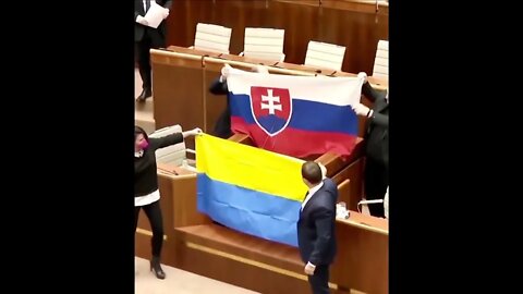 wow good for them Ukrainian Flag disrespected at Slovak Parliament 2022