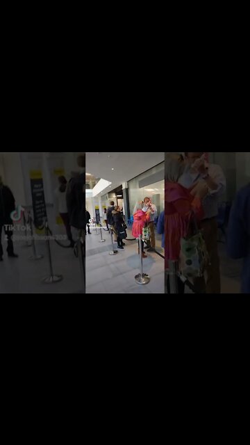 Standing in a queue again.