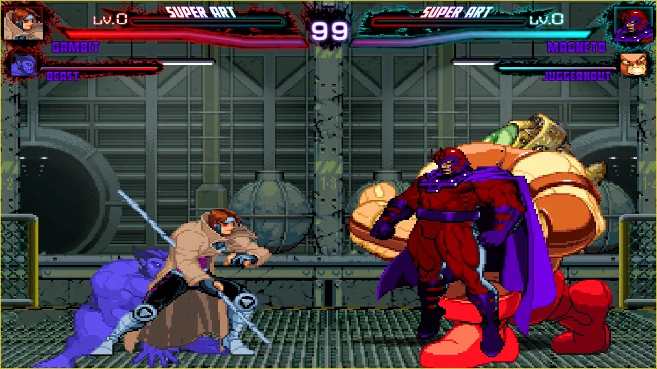 Mugen: Gambit/Beast vs Magneto/Juggernaut