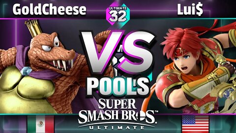 ULTIMATE 32 Pools - GoldCheese (King K. Rool) vs. Lui$ (Roy) - Smash Ultimate