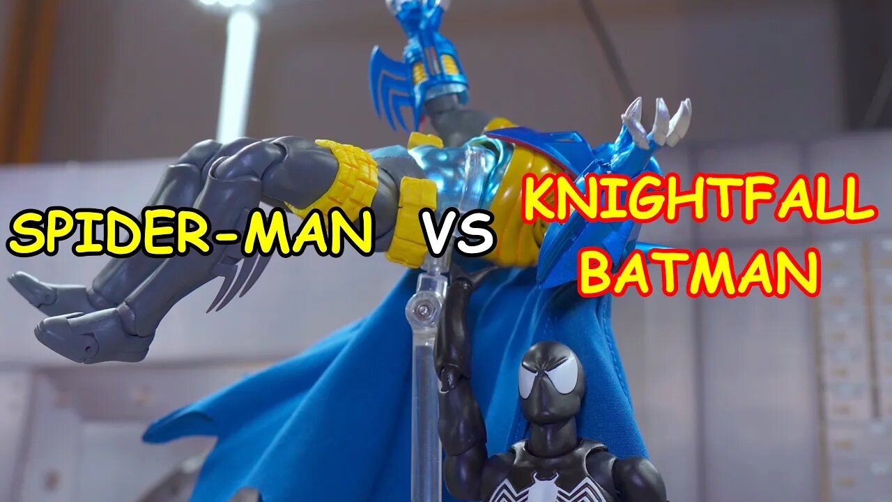 SPIDER-MAN BLACK COSTUME VS KNIGHTFALL BATMAN (STOPMOTION)