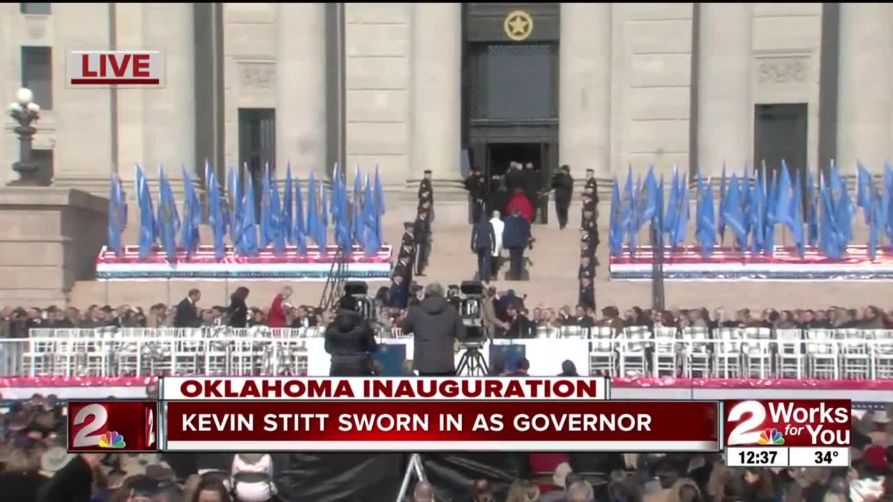 Kevin Stitt sworn in as governor