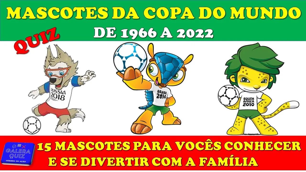 MASCOTES DA COPA DO MUNDO DE 1966 A 2022 QUIZ