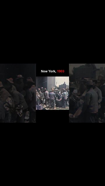 New York, 1903: Men Sorting Trash | 60fps, Colorized, AI Enhanced, Sound Design