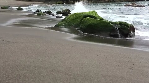 Sea waves & beach drone video