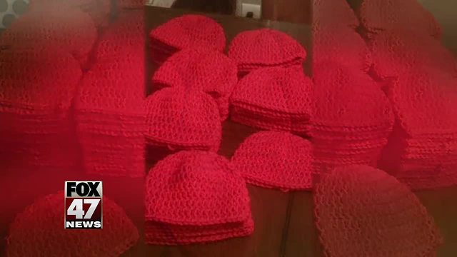 Little red hats made special for babies