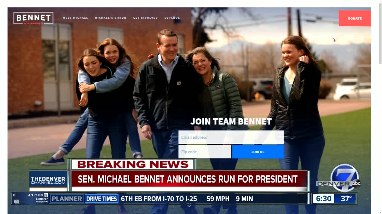 Colorado Sen. Bennet launches Democratic presidential bid