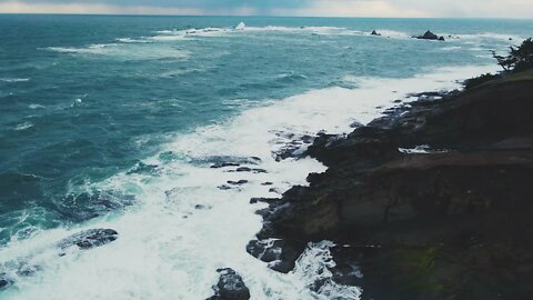 Drone flight Cape Arago Oregon