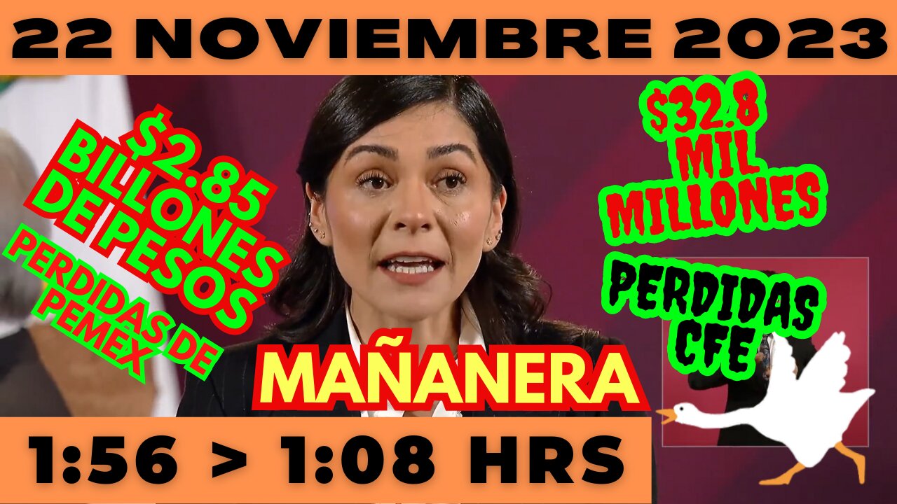 💩🐣👶 AMLITO | Mañanera *Miércoles 22 de noviembre 2023* | El gansito veloz 1:56 a 1:37.