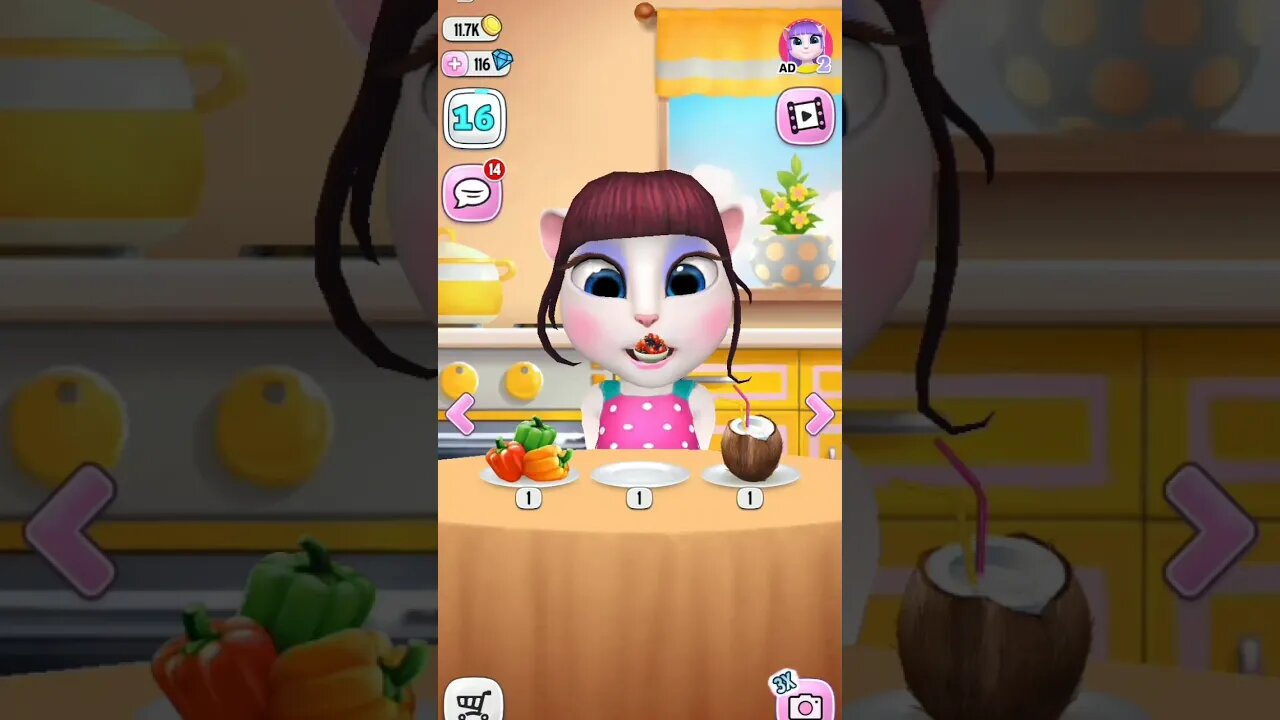 😋😋Little Angela Is Eating Berries 😅 #485 | My Talking Angela 2 | #shorts #funwithangela 🤣😂