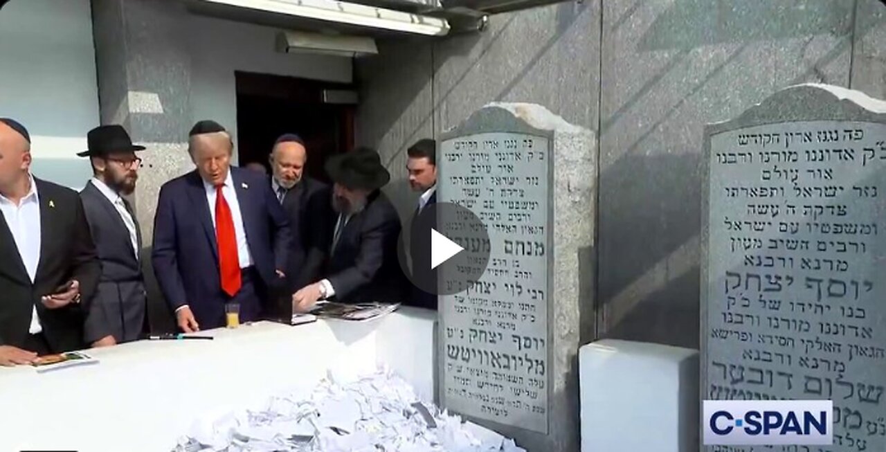 President Trump visits the tomb of Lubavitcher Rebbe Menachem Mendel Schneerson in Queens.