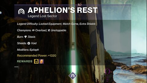 Destiny 2, Legend Lost Sector, Aphelion's Rest on the Dreaming City 9-28-21