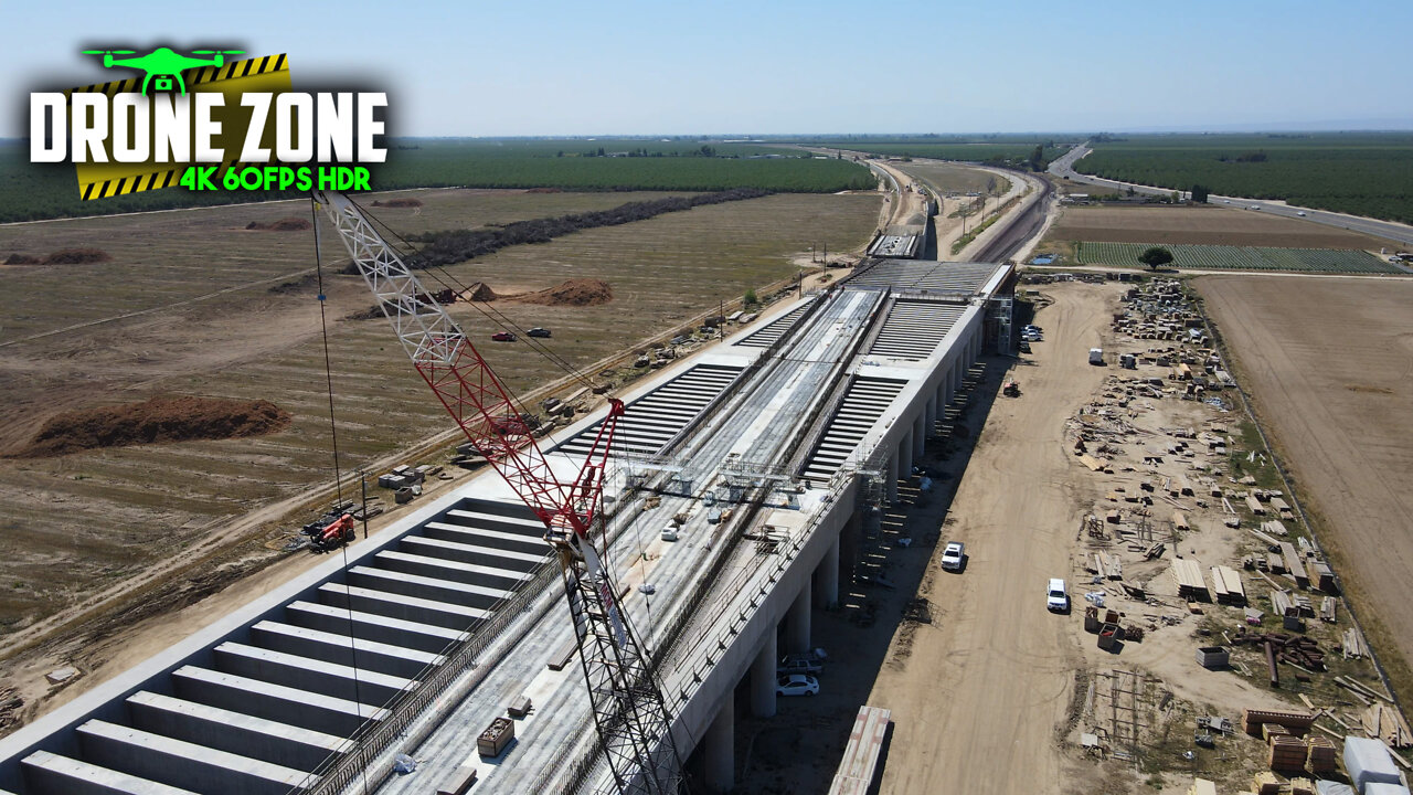 California High-Speed Rail Project Drone Flyover UPDATE - Wasco, CA: 4/14/22 [4K 60FPS HDR]