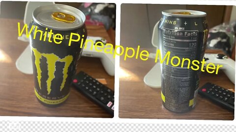 I try Monster white pineapple -drink review.