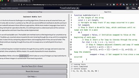 Challenge #17 Implement Bubble Sort