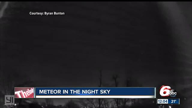 Possible meteor sightings over central Indiana late Wednesday night