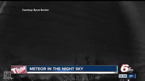 Possible meteor sightings over central Indiana late Wednesday night