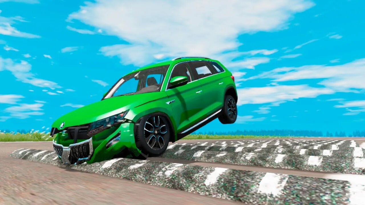 Skoda Kodiaq vs 100 Speed Bumps – BeamNG.Drive