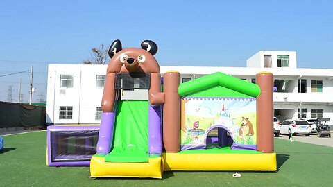Masha and the Bear Bounce House Slide Comb#factorybounce house#factoryslide#castle#inflatablebouncer