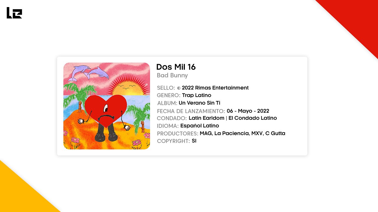 Bad Bunny - Dos Mil 16 (4K) | HQ Audio