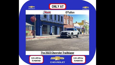 Don't miss out on getting YOUR Chevrolet Trailblazer with 3.9% APR for 72 months ONLY at O'Fallon!