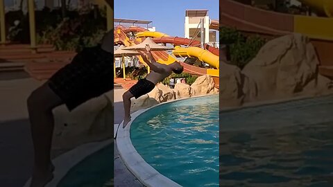 backflip to Egyptian pool #backflip #slowmotion #pool