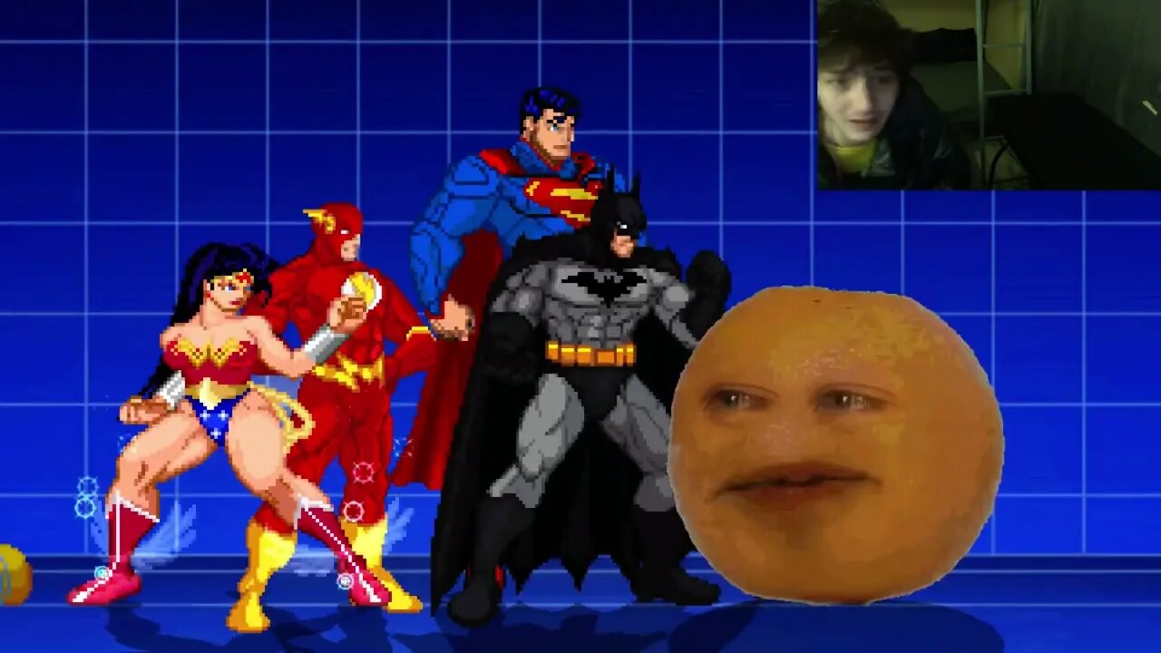 Justice League Members (Batman, Superman, Flash, And Wonder Woman) VS Annoying Orange In A Battle