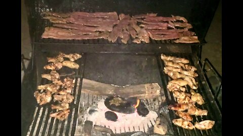 Mesquite smoked wings and beef jerky