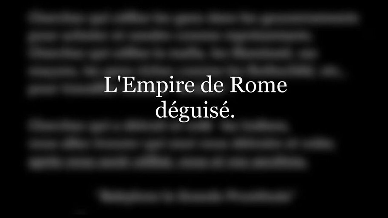 L'EMPIRE DE ROME DÉGUISÉ