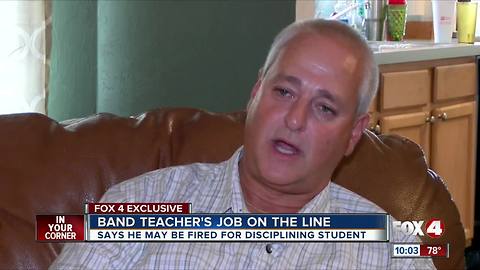 Band teacher could be fired for discliplining students