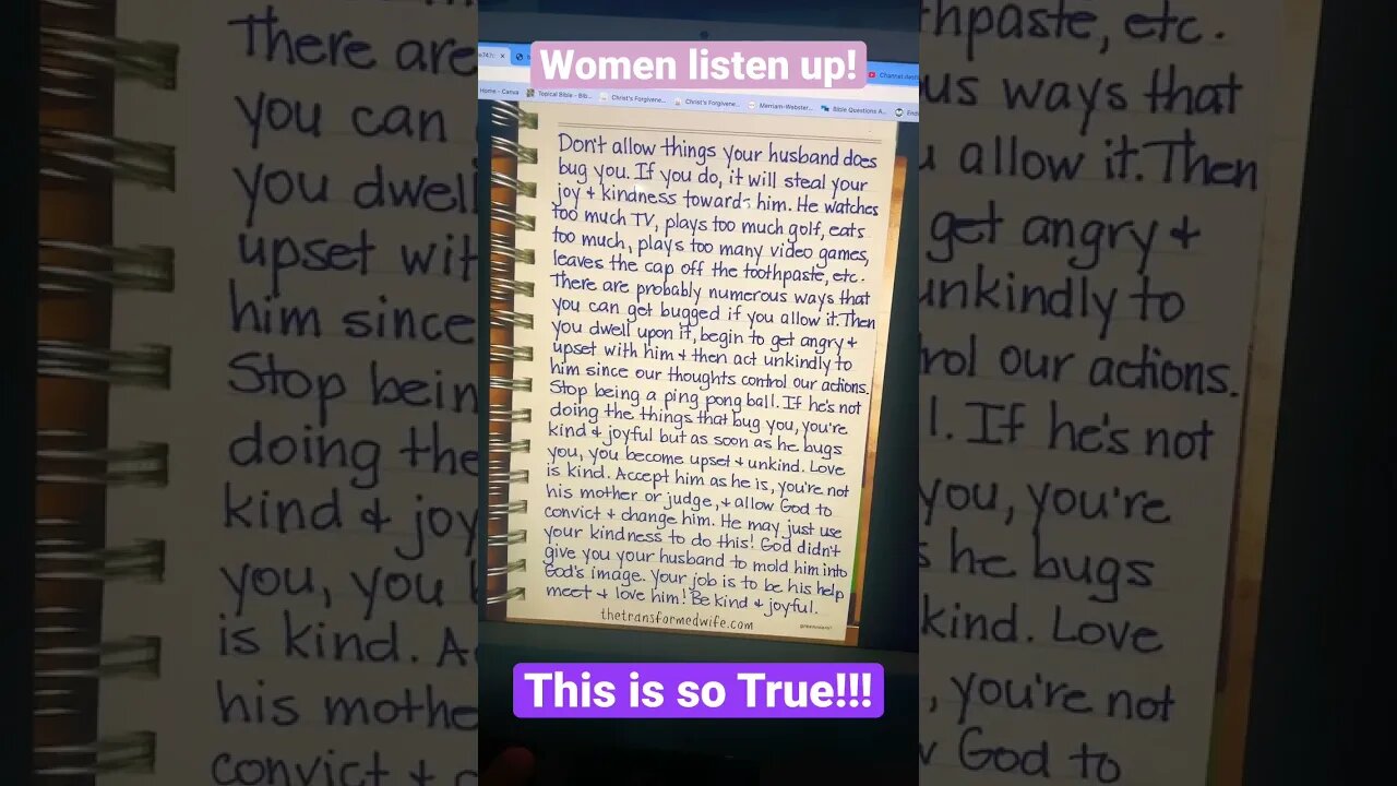 LOVE 💕 IS KIND! So ladies we need to accept our Husbands!!!
