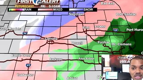 Messy, slick road developing