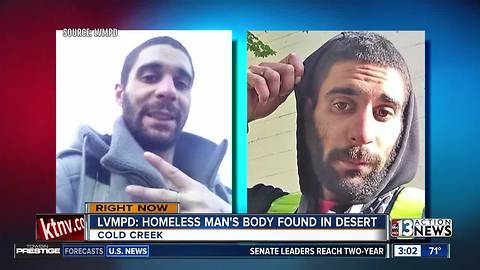 Homeless man's body found in desert