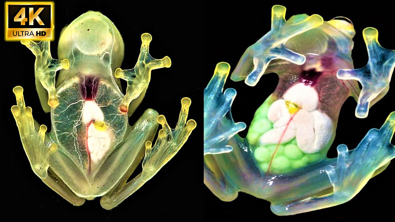 Glass frog /transparent frog 4k video