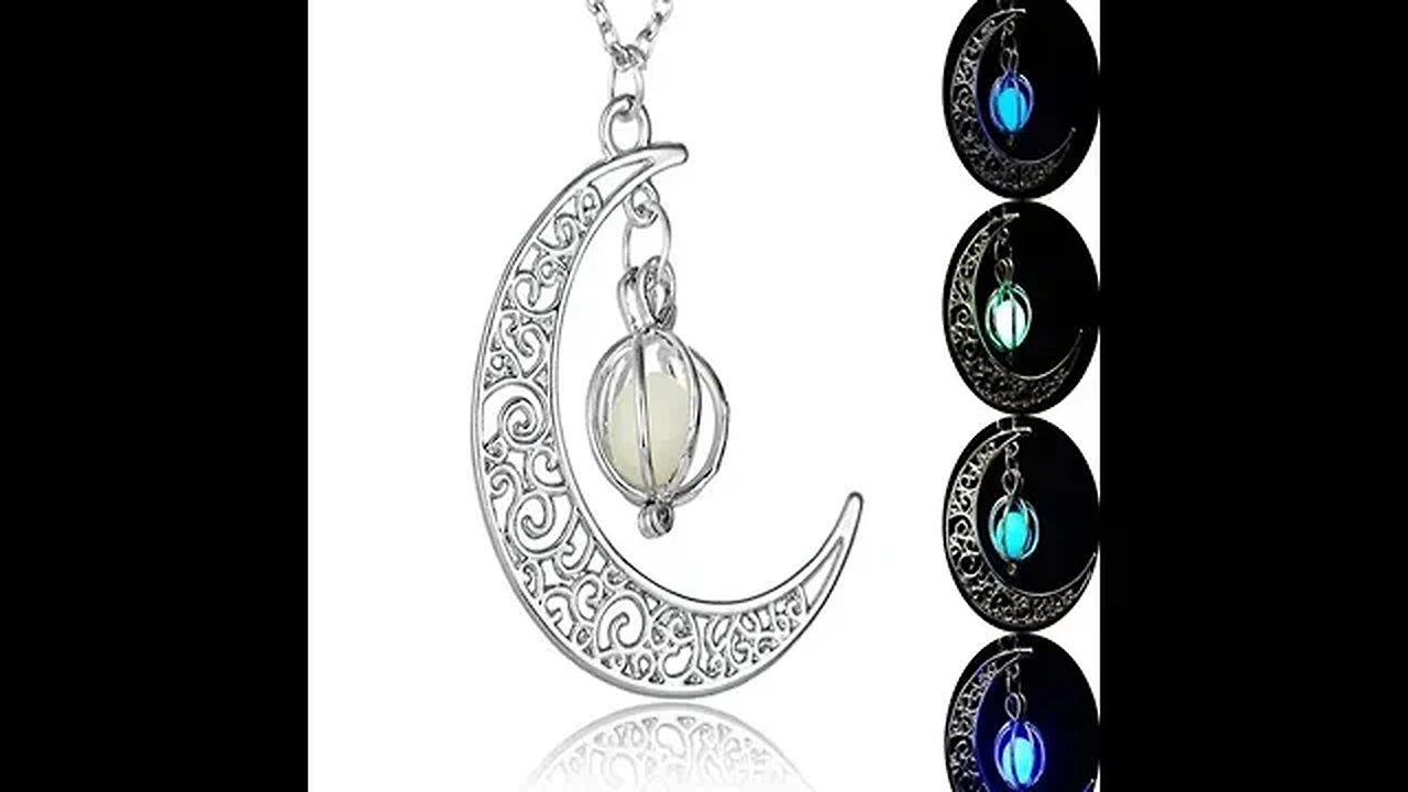 4-COLOR LUMINOUS MOON PENDANT WITH CHAIN