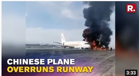 Chinese Flight Overruns Runway At Chongqing Jiangbei International Airport, Catches Fire