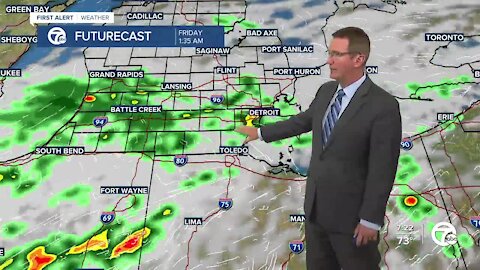 Only a slight shower chance overnight