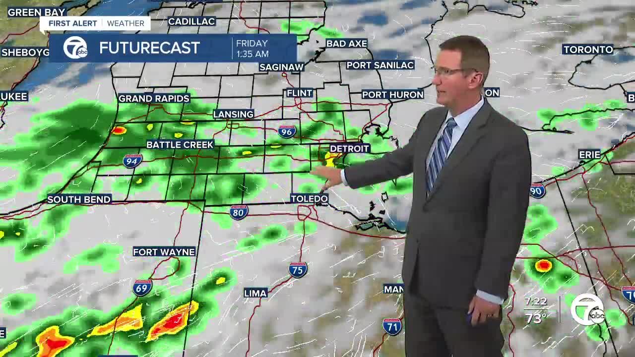 Only a slight shower chance overnight
