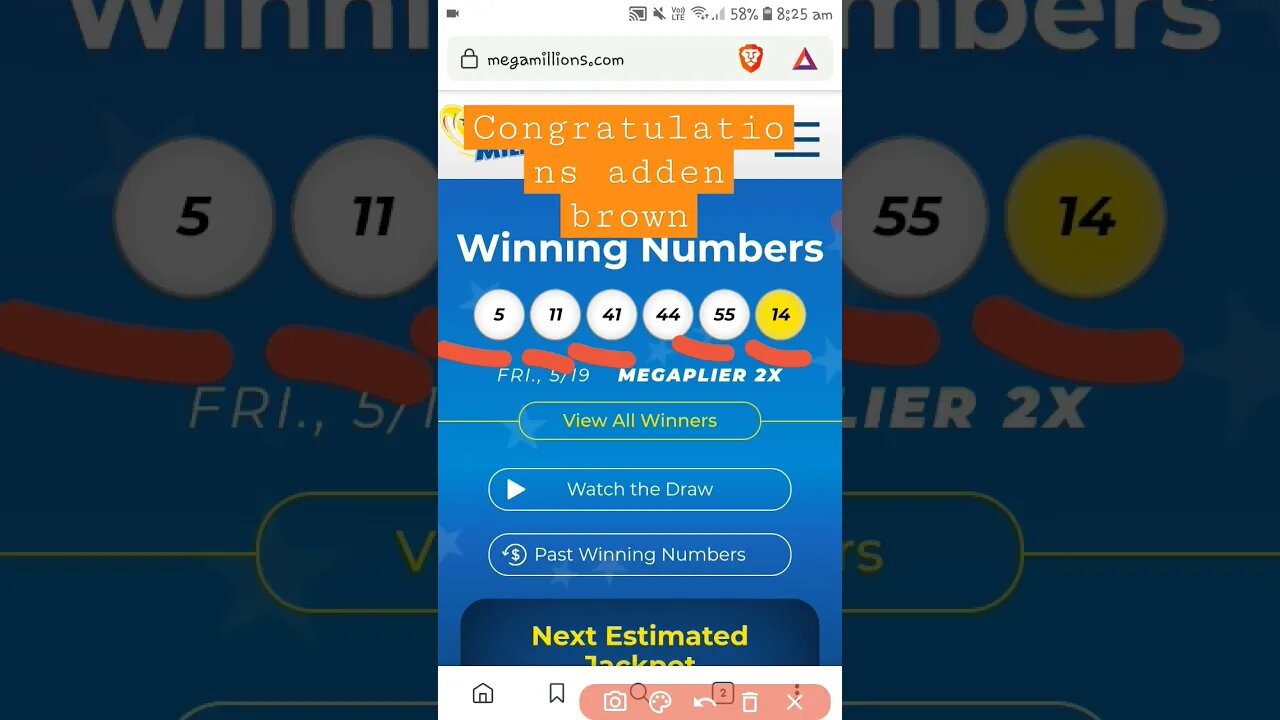 one of my member won 4+1 out of 6 balls guys just misses the jackpot again |mega millions