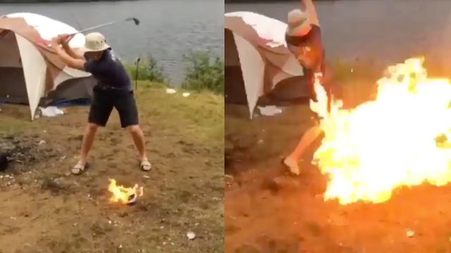 Kids Hitting Golf Balls on Fire Goes HORRIBLY Wrong