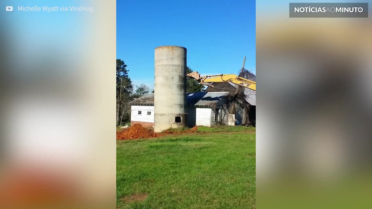 Demolição de silo corre muito mal!