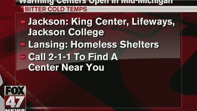 Warming centers open in Mid-Michigan