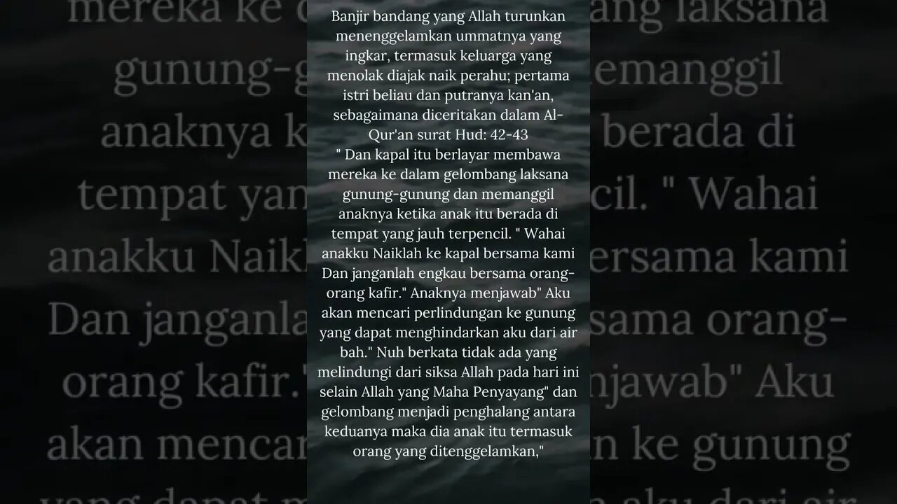 KELUARGA NABI NUH AS YANG INGKAR