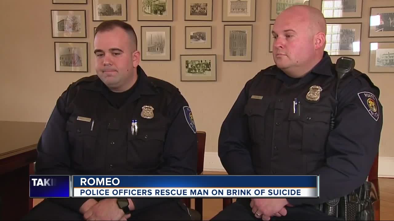 Two Romeo Police officers credited with saving man from himself