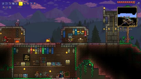 Terraria-day5 playing with a new terraria player.