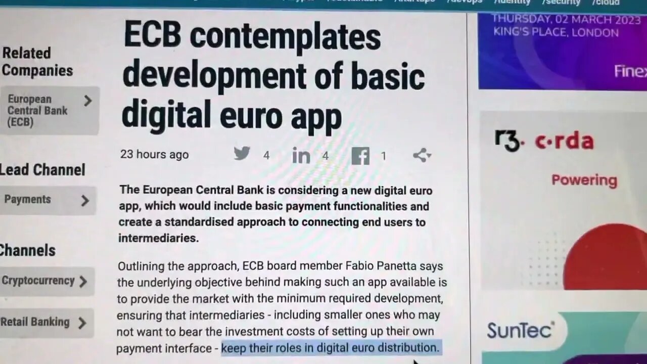 ECB EU CENTRAL BANK LAUNCHES A PHONE APP FOR PAUMENTS…. RIPPLE CONNECTED?