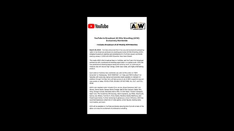 DTMP Wrestling News - AEW Going To YouTube
