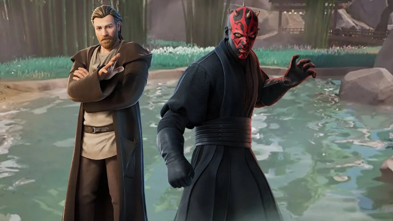 UNLIKELY TEAM? Darth Maul and Obi Wan in Fortnite