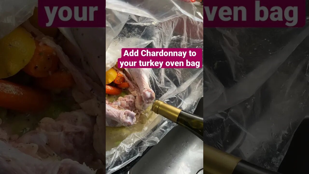 Wine tip #11 add wine to your turkey oven bag for flavor and moisture. #shorts #thanksgiving #wine